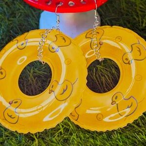 Yellow Float Tube Earrings! Summer or vacation fun earrings!